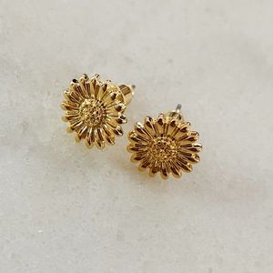 Gold Sunflower Earrings 🌻